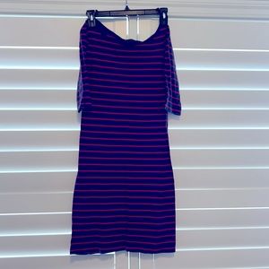 Navy and red striped dress, French connection